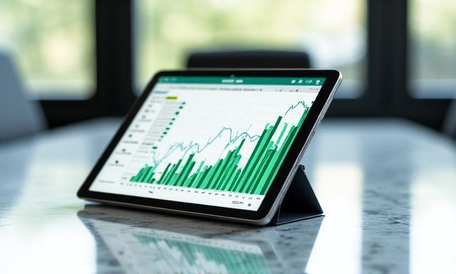Financial charts showing upward growth trend